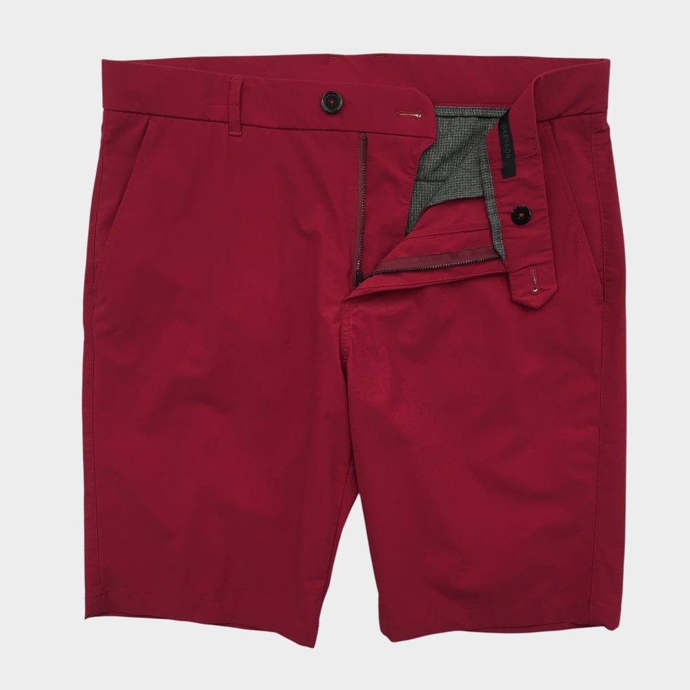 Greyson Montauk Golf Shorts Mens 34 Red Performance Stretch Technical Flat Front